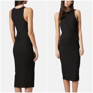Topshop Black Sleek Midi Dress